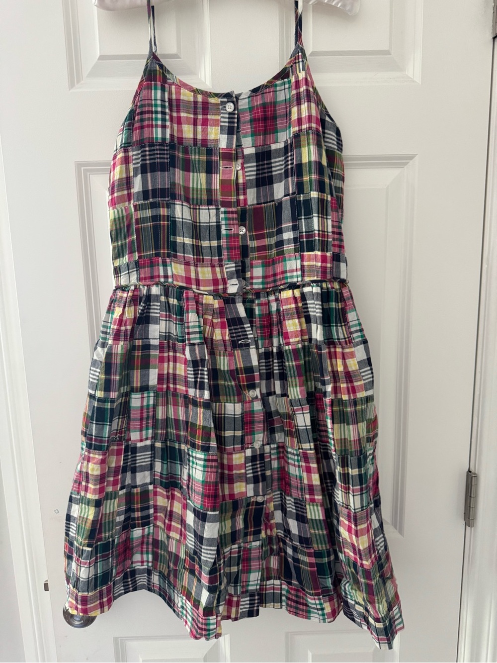 Polo Ralph Lauren Girls Multicolor Plaid Button-Front Sundress